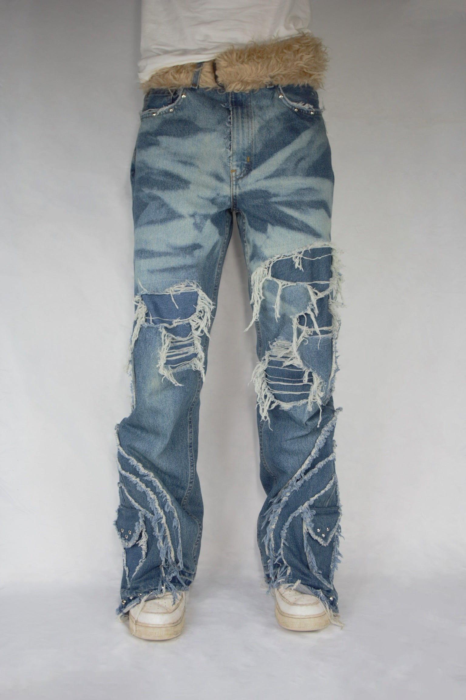 Sunisery Women's Bell Bottom Jeans High Waisted Ripped Jeans Denim Pants  Streetwear,S/M/L 
